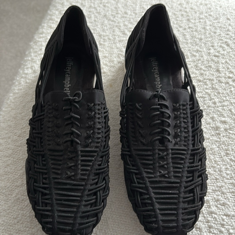 Ladies Black Woven Jeffrey Campbell Mesh Shoes